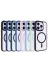 Techaks TCHS-28282 Iphone 15 Pro Uyumlu Wireless Şarj Özellikli Zore Krom Magsafe Silikon Kılıf-Gri 2