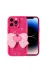 Techaks TCHS32511 Iphone 14 Pro Kılıf Kamera Korumalı Figür Tasarımlı Zore Kapya Kapak-Pembe Koyu 1