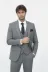 Tek Düğmeli Slim Fit Gri Yelekli Erkek Takım Elbise - Wessi 1
