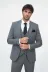 Tek Düğmeli Slim Fit Koyu Gri Yelekli Erkek Takım Elbise - Wessi 1