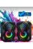 Teknolojimburada 003 Bilgisayar Hoparlörü Işıklı Rgb Led 3.5Mm Jack Usb Speaker 1+1 Oyuncu Ses Sistemi 1
