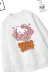 Trend Çocuk Kız Model Tam Kalıp Oversize Kedı Tasarım 2 İplik Pamuğa Pamuk Kumaş Sweatshirt 7 2