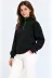 Üç İplik İçi Şardonlu Dik Yaka Yarım Fermuarlı Kışlık Sweatshirt - Siyah - L - Siyah 3