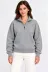Üç İplik İçi Şardonlu Dik Yaka Yarım Fermuarlı Kışlık Sweatshirt - Grİ - M - Gri 3