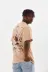 Unisex Baskılı Oversize T-Shirt - Bej - L - Bej 4