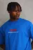 Unisex Baskılı Oversize T-Shirt - Mavi - M - Mavi 3