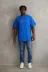 Unisex Baskılı Oversize T-Shirt - Mavi - M - Mavi 4
