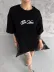 Unisex Baskılı Oversize T-Shirt - Siyah - L - Siyah 2