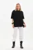 Unisex Bisiklet Yaka 20/1 Düz Oversize T-Shirt - Siyah - L - Siyah 2