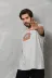 Unisex Bisiklet Yaka Baskılı Oversize T-Shirt - Gri - M - Gri 3