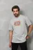 Unisex Bisiklet Yaka Baskılı Oversize T-Shirt - Gri - XL - Gri 1