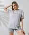 Unisex Bisiklet Yaka Baskılı Slim Fit T-Shirt - Boyalı Gri - S - Boyalı Gri 1