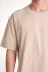 Unisex Düz Biskilet Yaka Oversize T-shirt - Bej - 2XL - Bej 3
