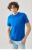 Unisex Düz Biskilet Yaka Oversize T-shirt - Mavi - S - Mavi 1