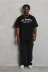 Unisex Oversize Baskılı Bisiklet Yaka T-Shirt - Siyah - S - Siyah 1