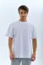 Unisex Oversize Düz Bisiklet Yaka T-Shirt - Beyaz - M - Beyaz 1