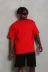 Unisex Oversize Düz Bisiklet Yaka T-Shirt - Kırmızı - L - Kırmızı 4