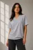 V Yaka Basic Tişört Kısa Kol Yazlık Regular Fit T-Shirt - Gri - 2XL - Gri 1