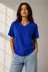 V Yaka Basic Tişört Kısa Kol Yazlık Regular Fit T-Shirt - Saks Mavisi - M - Saks Mavisi 2