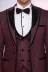 Velvet Yaka Desenli Yelekli Bordo Erkek Damatlık - Wessi - 44 / Koyu Bordo 2