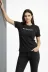 Wafıl Kumaş Tişört Regular Kalıp Bisiklet Yaka Baskılı Günlük Basic T-Shirt - Siyah - 2XL - Siyah 2