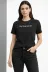 Wafıl Kumaş Tişört Regular Kalıp Bisiklet Yaka Baskılı Günlük Basic T-Shirt - Siyah - 2XL - Siyah 3