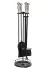 WOODSHUT SGSS-38015GU 5 Li Premium İthal Döküm Gümüş Başlıklı Yuvarlak Şömine - Soba Maşa Takımı Aksesuar Seti 1