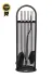 WOODSHUT SGSS-38025 5 Li Lüx Ithal Tel Standlı Şömine - Soba Maşa Takımı Aksesuar Seti 1