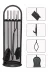 WOODSHUT SGSS-38025 5 Li Lüx Ithal Tel Standlı Şömine - Soba Maşa Takımı Aksesuar Seti 4