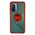 Xiaomi Redmi K40 Kılıf Montreal Yüzüklü Silikon Kapak - Kırmızı 1