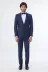 Yaka Pileli İndigo Slim Fit Damatlık Takım Elbise | Wessi - 44 / Blue 4