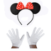 YNT İthalat SM-E049-G009-F031 Kırmızı Fiyonklu Minnie Mouse Tacı Ve Beyaz Eldiven Seti 1
