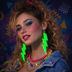 YNT İthalat SM-SMR-G139-YSL 80’Ler 9039Lar Retro Neon Yeşil Şimşek Küpe 10 Cm 2