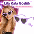 YNT İthalat SM-SMRG134 Mor Lila Retro Kalp Gözlük – 80’Ler 90’Lar Stil Parti Gözlüğü 1